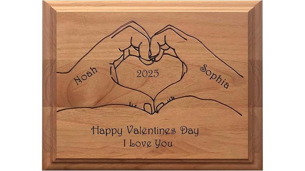 custom heart hands plaque