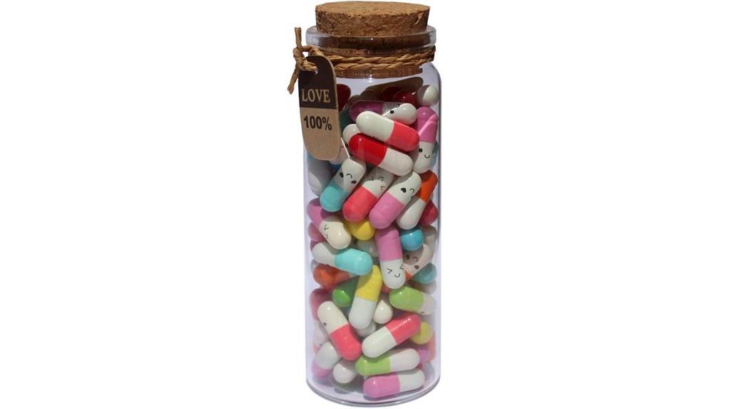 cute capsules in bottle