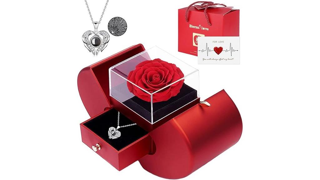 eternal love rose necklace