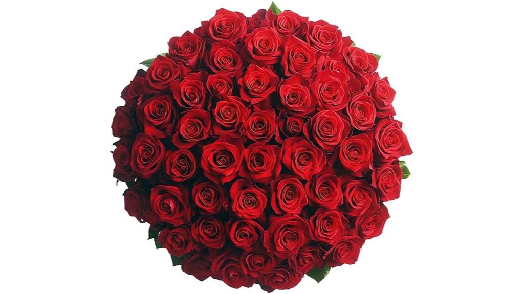 fifty fresh red roses