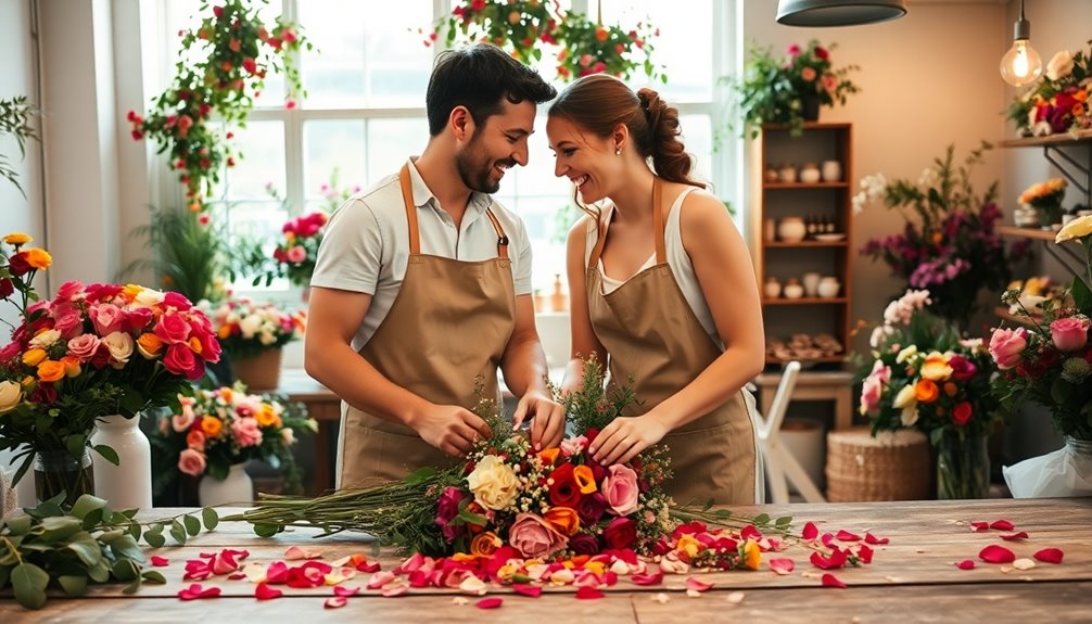 floral arrangement class together