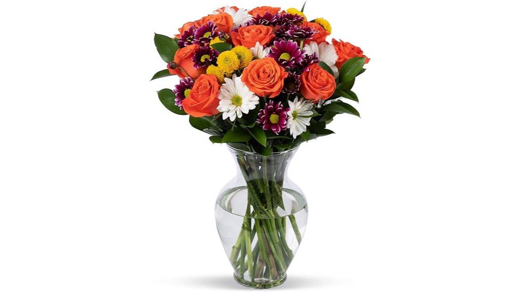 fresh orange flowers vase