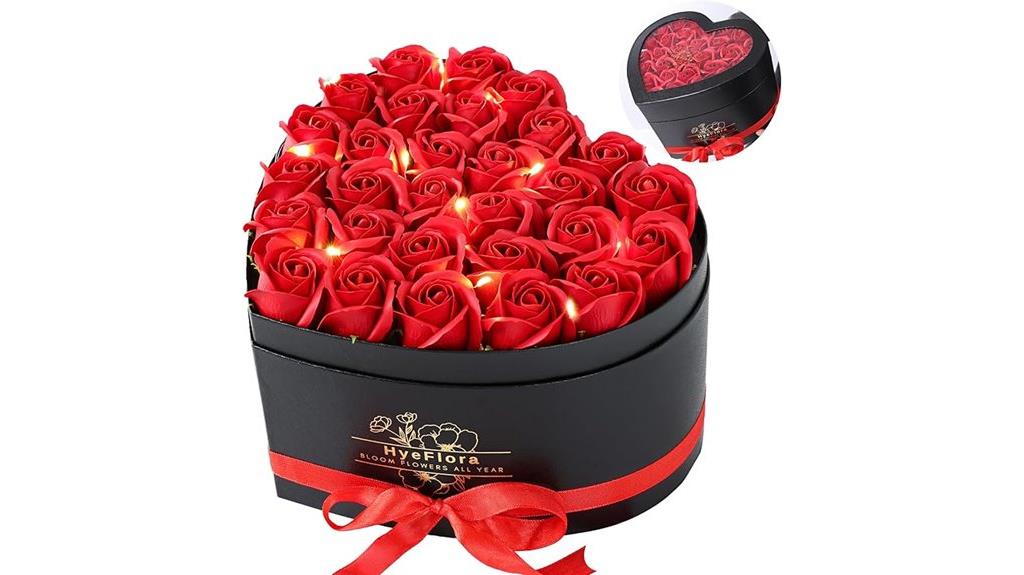 heart shaped rose gift