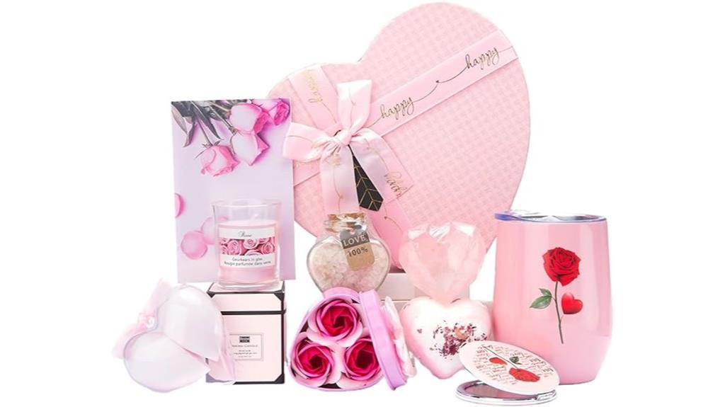 heart shaped rose gift basket