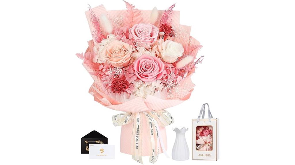 preserved pink roses bouquet