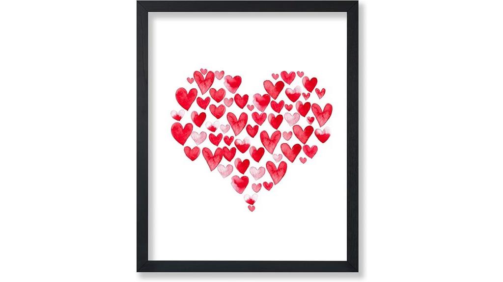 romantic heart poster print