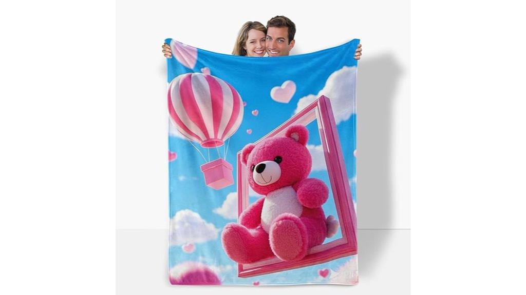 romantic themed cozy blanket