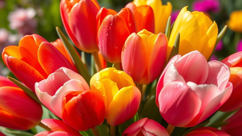 colorful tulips convey feelings