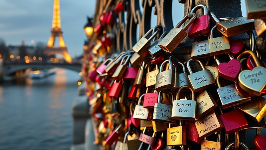 love locks in paris