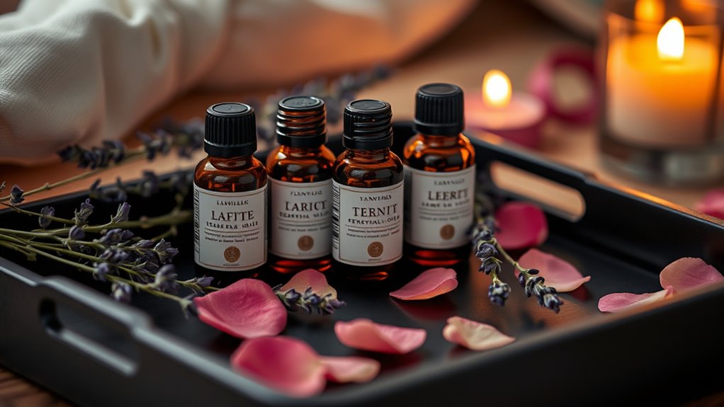 romantic floral essential oil selection