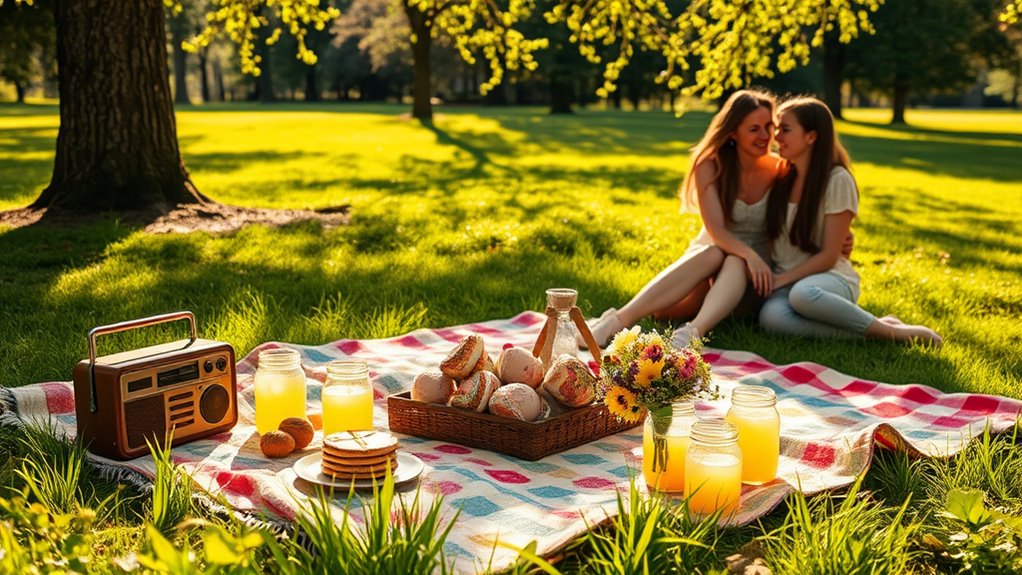 surprise outdoor romantic picnic