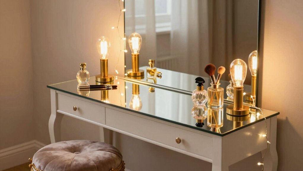 create a glamorous illuminated vanity