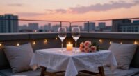 romantic rooftop balcony date