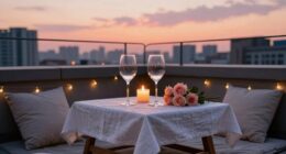 romantic rooftop balcony date