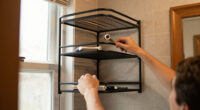 She Put A 5-Tier Shelf Behind Her Bathroom Door