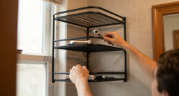 She Put A 5-Tier Shelf Behind Her Bathroom Door