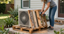 Ditch Store Bought: DIYer Uses Old Wood Pallets To Cover Up An Unsightly AC Unit