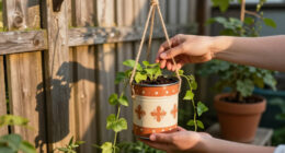 DIYer Upcycles Old Tin Cans Into A Hanging Planter That's 'Cute And Creative!'
