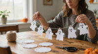 Turn Paper Doilies Into A Dainty Ghost Garland With Vintage Charm