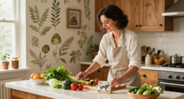 Vegetable Wallpaper And Animal-Clad Handmade Tiles Add Playful Charm To This Maryland Farmhouse