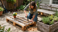 Woman Upcycles Old Wood Pallets Into A Backyard Showpiece With An Impressive DIY