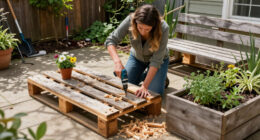 Woman Upcycles Old Wood Pallets Into A Backyard Showpiece With An Impressive DIY