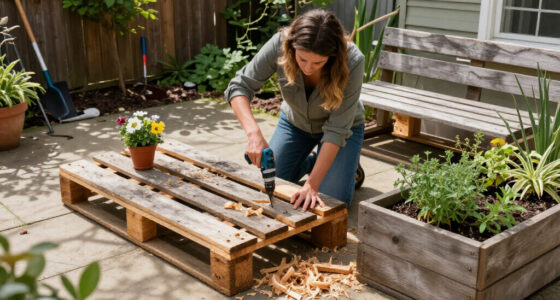 Woman Upcycles Old Wood Pallets Into A Backyard Showpiece With An Impressive DIY